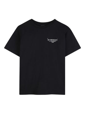 Givenchy Kids black T-shirt with logo print on the front