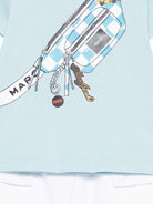 Set t-shirt e shorts per neonato The Marc Jacobs Kids azzurro con stampa grafica sul davanti W60816 77B THE MARC JACOBS KIDS 