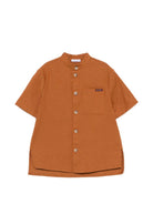 Camicia per bambino Dolce & Gabbana Kids marrone con colletto alla coreana L44S75 LT372 A0405 DOLCE & GABBANA KIDS 