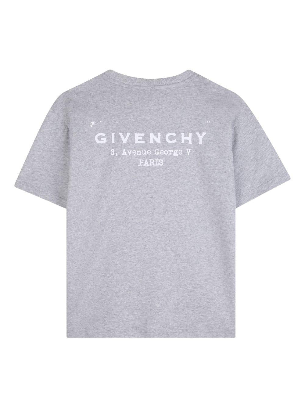 T-shirt per bambino Givenchy Kids grigia con stampa logo H31075 A01 GIVENCHY KIDS 