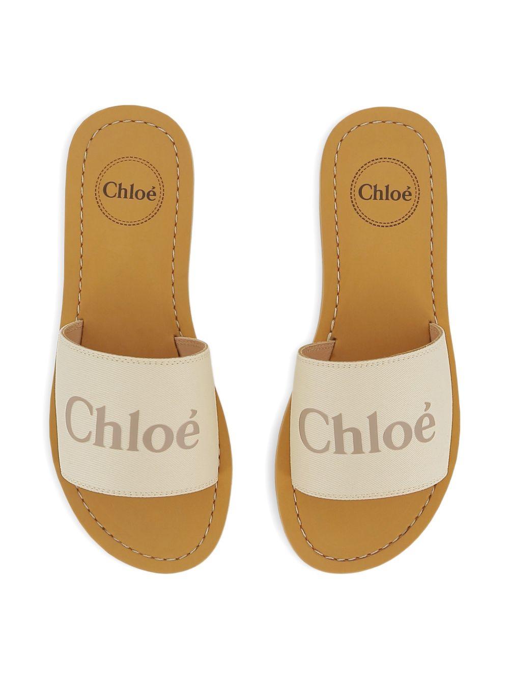 Sandali per bambina Chloé Kids Woody bianchi con logo C20881 117 CHLOE' KIDS 