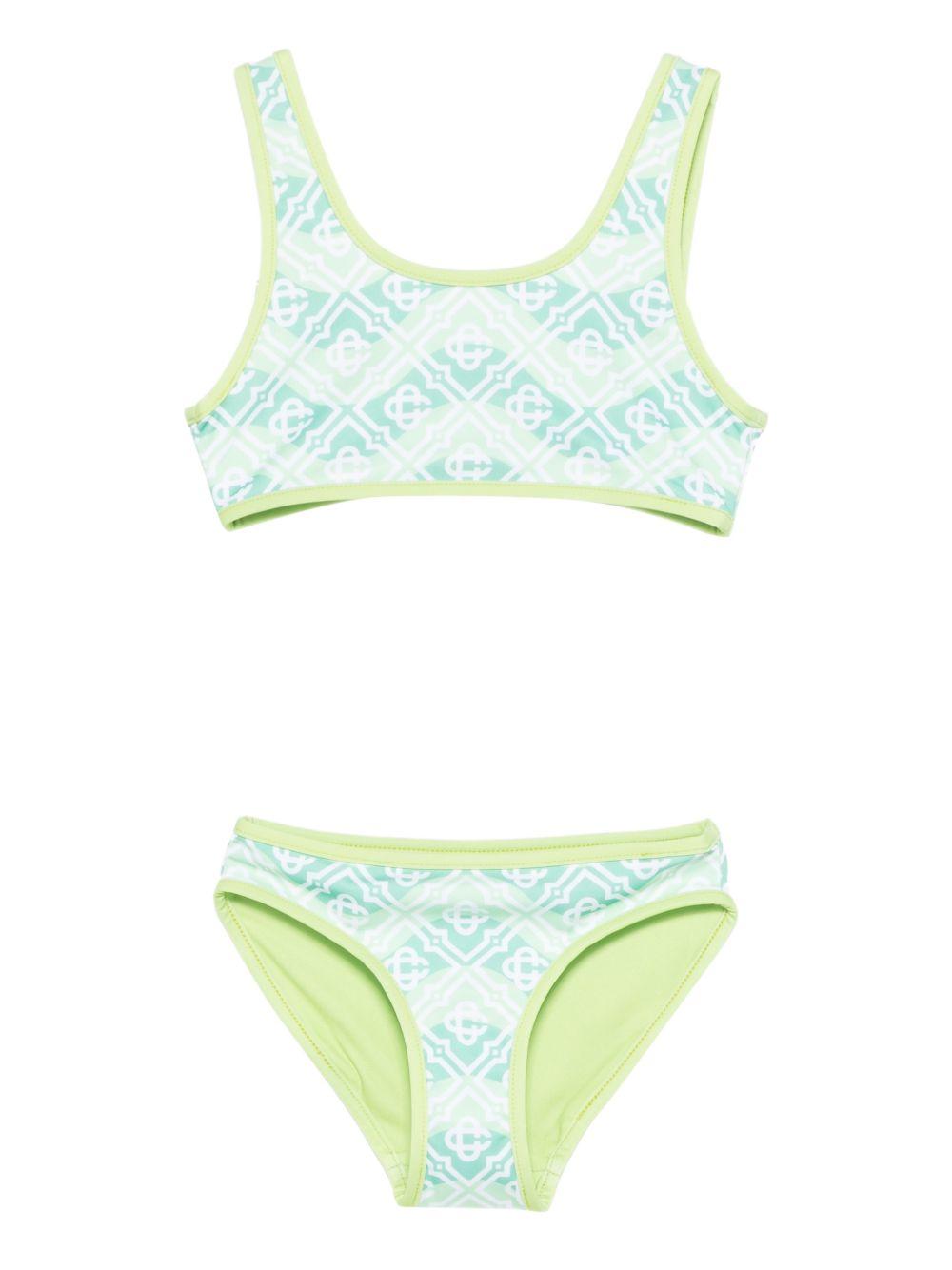 Bikini per bambina Casablanca Kids multicolor con finiture a contrasto KSP26SWM06101 WAVY MONOGRAM CASABLANCA KIDS 