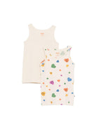 Set di due canottiere per bambina Molo beige con fantasie diverse 2S26Q801 9499 MOLO 