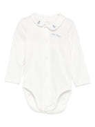 Tutina per neonati Petit Bateau bianca con colletto alla Peter Pan A0EKL 01 PETIT BATEAU 