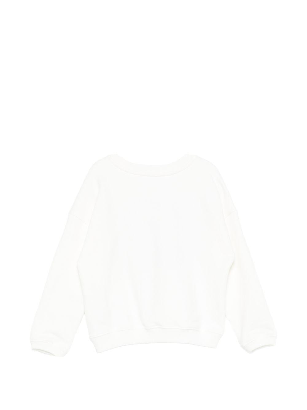 Felpa per bambini Bonpoint bianca con logo ricamato sul davanti S06GSWK00007 102 BONPOINT 