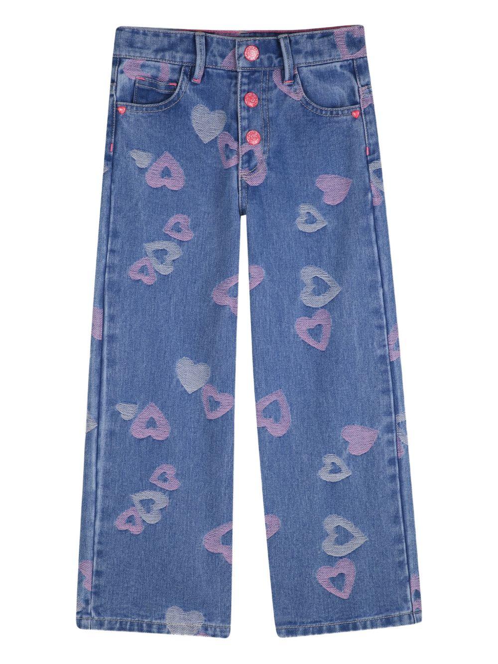 Jeans per bambina Billieblush blu con dettagli a cuore U21871 Z10 BILLIEBLUSH 