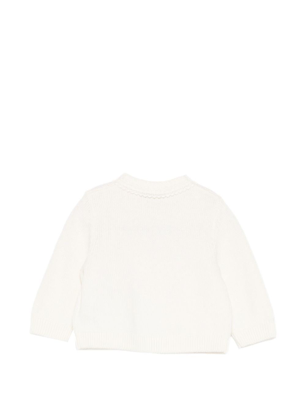 Cardigan per neonata Bonpoint bianco con dettagli in rilievo S06XCAK00013 008 BONPOINT 