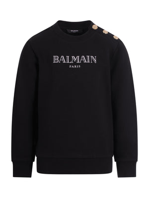 Balmain Kids black sweatshirt with logo on the front