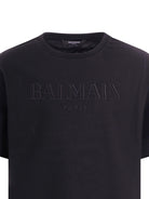 T-shirt per bambino Balmain Kids nera con logo sul davanti BY8Q81 Z3672 930OR BALMAIN KIDS 