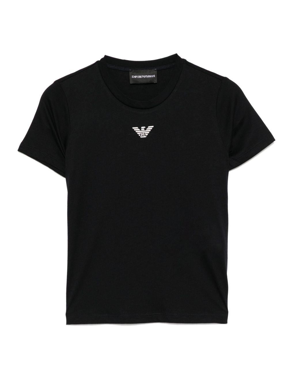 T-shirt per bambino Emporio Armani Kids blu con logo Aquila sul davanti EB000421 AF15013 MB250 EMPORIO ARMANI KIDS 