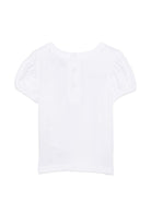 T-shirt per neonata Moschino Kids bianco con maniche a palloncino MDM03PLBA00 10101 MOSCHINO KIDS 