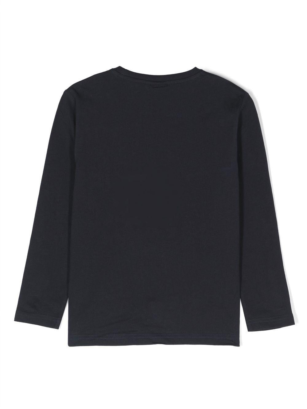 T-shirt per bambino Boss Kids blu con stampa logo sul davanti J25P25 849 BOSS KIDS 