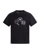 T-shirt per bambino Emporio Armani Kids blu con monogramma effetto pixel sul davanti EB000912 AF10127 UB118 EMPORIO ARMANI KIDS 