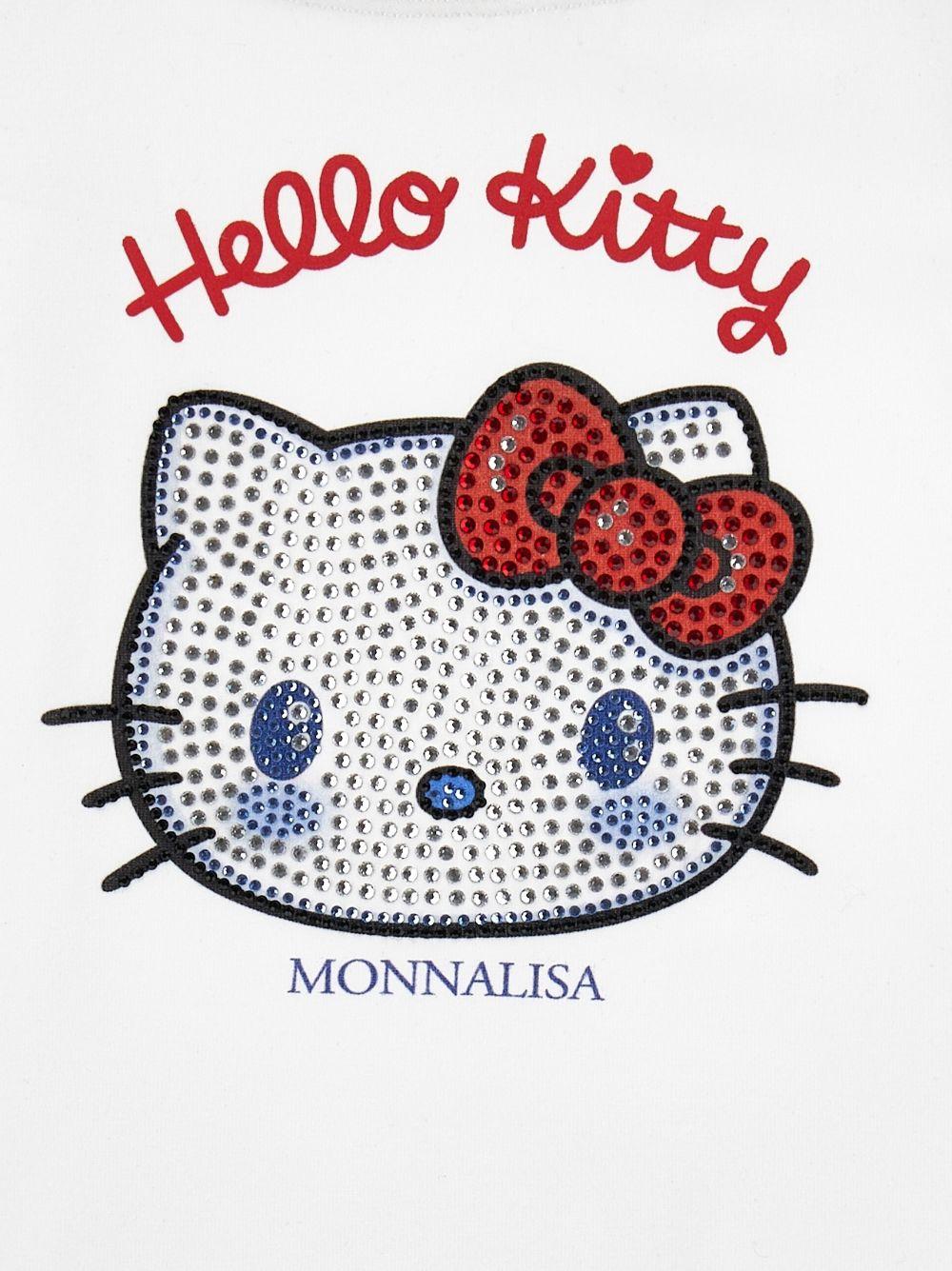 T-shirt per bambina Monnalisa x Hello Kitty bianca con stampa 19G617 7005 0099 MONNALISA 