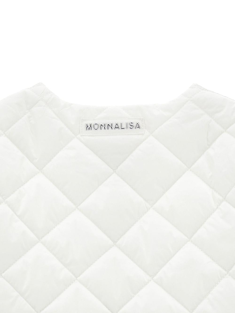Giacca per bambina Monnalisa bianca con design trapuntato 17G100 7020 0001 MONNALISA 