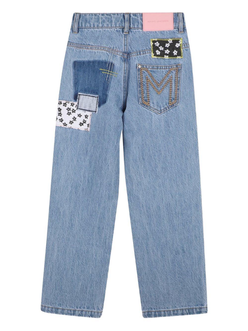 Jeans per bambina The Marc Jacobs Kids denim con toppe decorative W60728 Z10 THE MARC JACOBS KIDS 