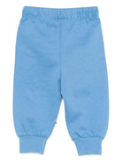 Pantaloni Simeon sportivi per neonato Molo azzurri con toppe smile sulle ginocchia 6S26I205 5615 MOLO 