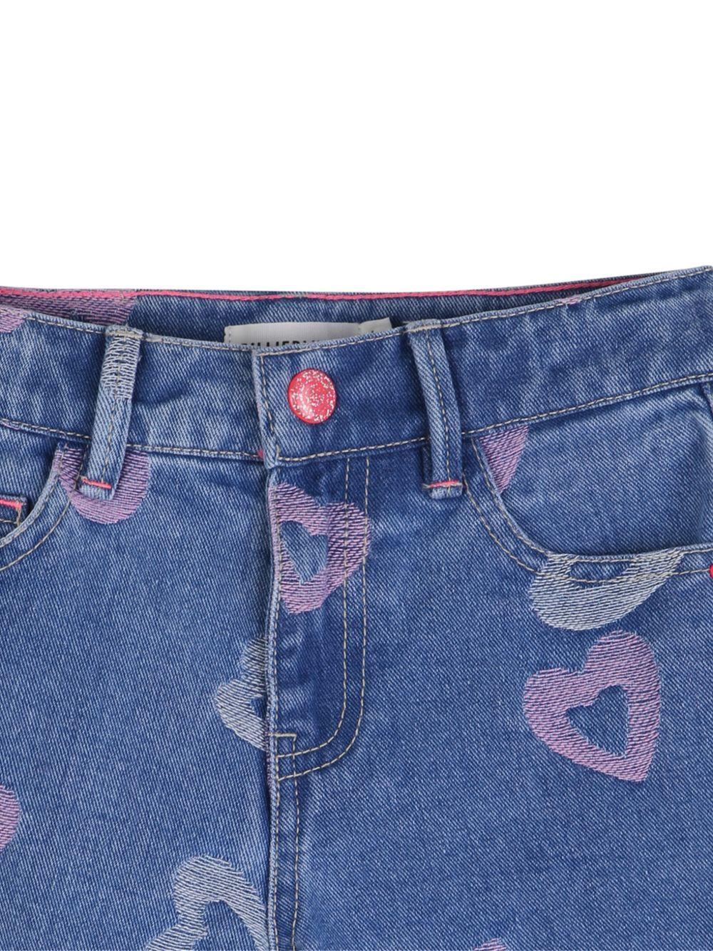 Shorts per bambina Billieblush blu con stampa a cuore all-over U22163 Z10 BILLIEBLUSH 