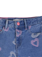 Shorts per bambina Billieblush blu con stampa a cuore all-over U22163 Z10 BILLIEBLUSH 
