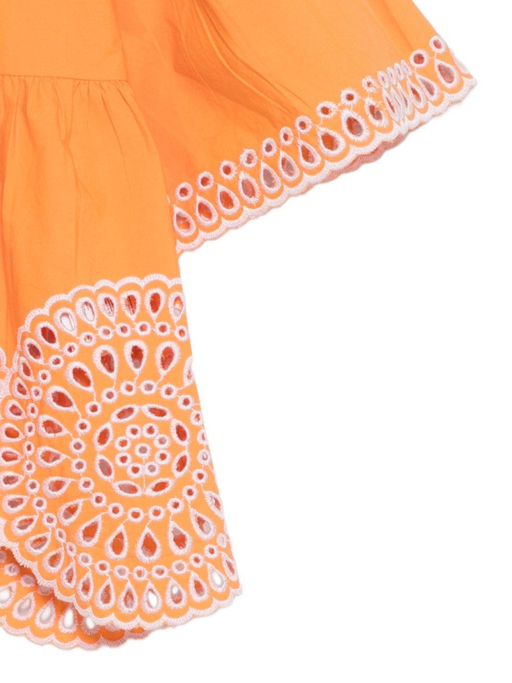 Blusa per bambina Stella McCarteny Kids arancione con dettagli ricamati TY5A02 Z3459 465 STELLA McCARTNEY KIDS 