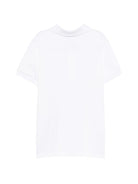 T-shirt per bambino Moschino Kids bianco con colletto stile polo HTM03YLFA09 10101 MOSCHINO KIDS 