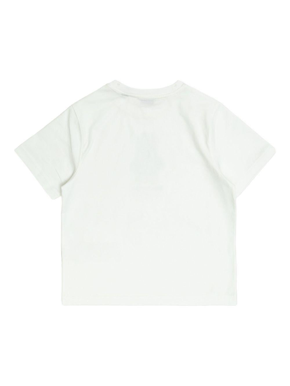 T-shirt per bambino Burberry Kids bianca con stampa grafica orsacchiotto 8117538 A1464 BURBERRY KIDS 
