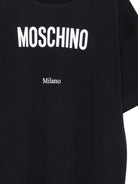 Abito per bambina Moschino Kids nero con logo sul davanti HFV0GLLAA43 60100 MOSCHINO KIDS 