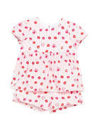 Abito per neonata Moschino Kids rosa con stampa ciliegia all-over MDG01PLLB66 83658 MOSCHINO KIDS 