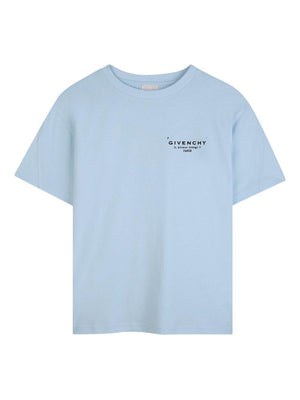 Givenchy Kids light blue T-shirt with logo on the front