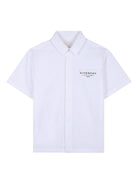 Camicia per bambino Givenchy Kids bianca con logo sul davanti H31079 10P GIVENCHY KIDS 