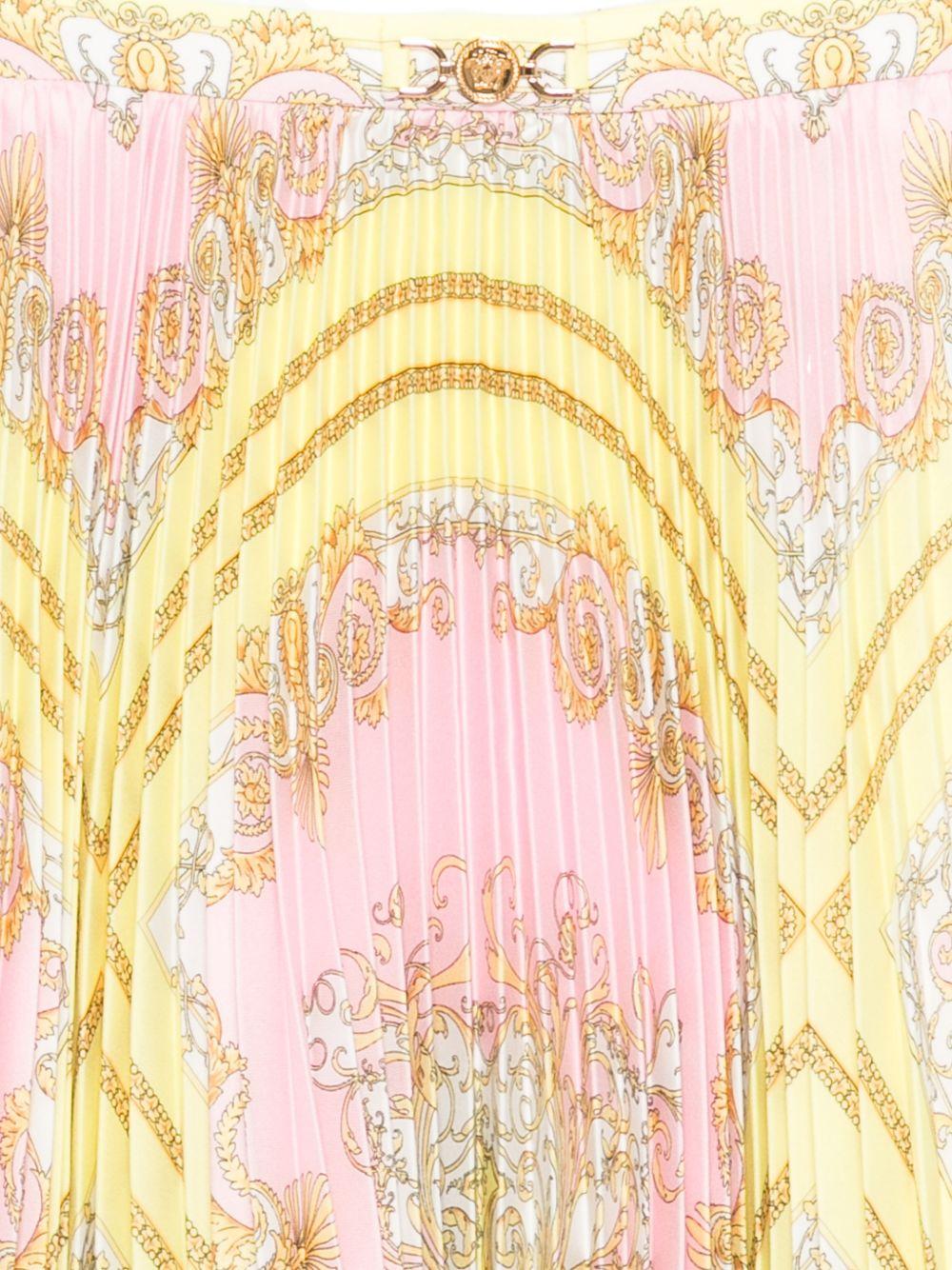 Gonna per bambina Versace Kids rosa con stampa barocca all-over 10181151A17234 5Y590 VERSACE KIDS 