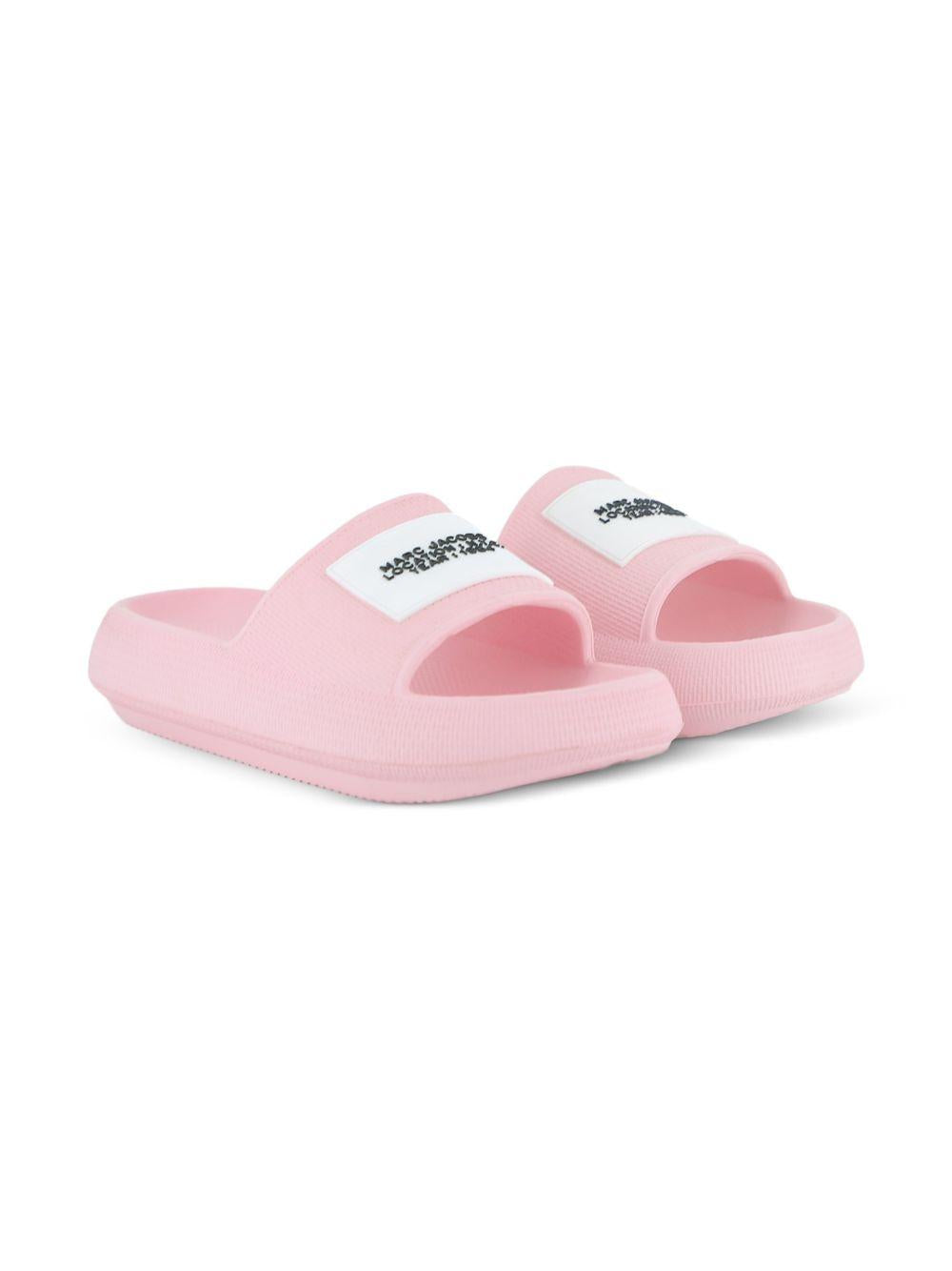 Ciabatte per bambina The Marc Jacobs Kids rosa con logo in rilievo W60821 475 THE MARC JACOBS KIDS 