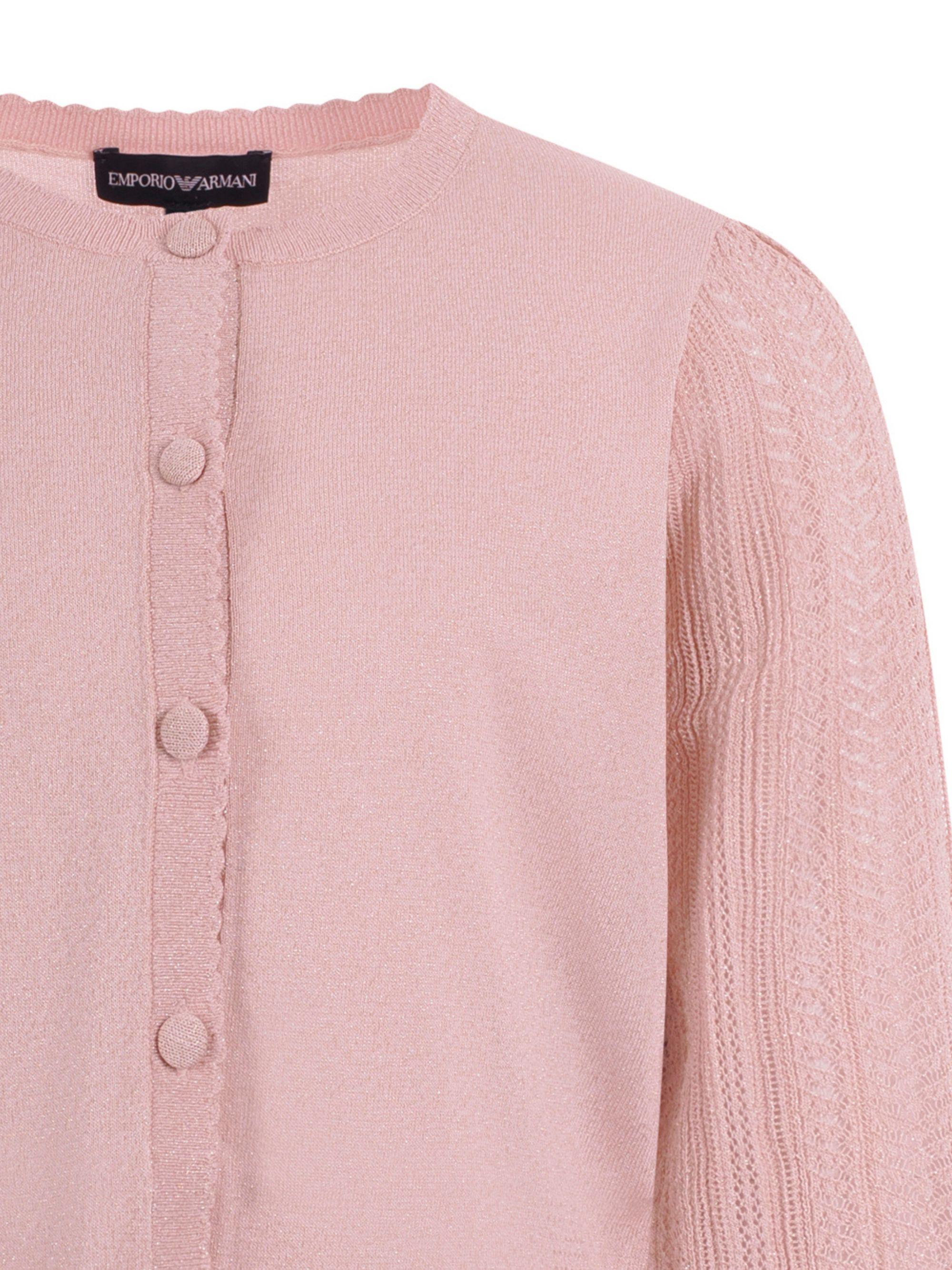 Maglione per bambina Emporio Armani Kids rosa con dettagli ricamati EG000777 AF22791 U4013 EMPORIO ARMANI KIDS 