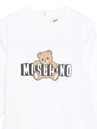 Tutina per neonato Moschino Kids bianco con stampa grafica orsetto MUT04PLCA19 10101 MOSCHINO KIDS 