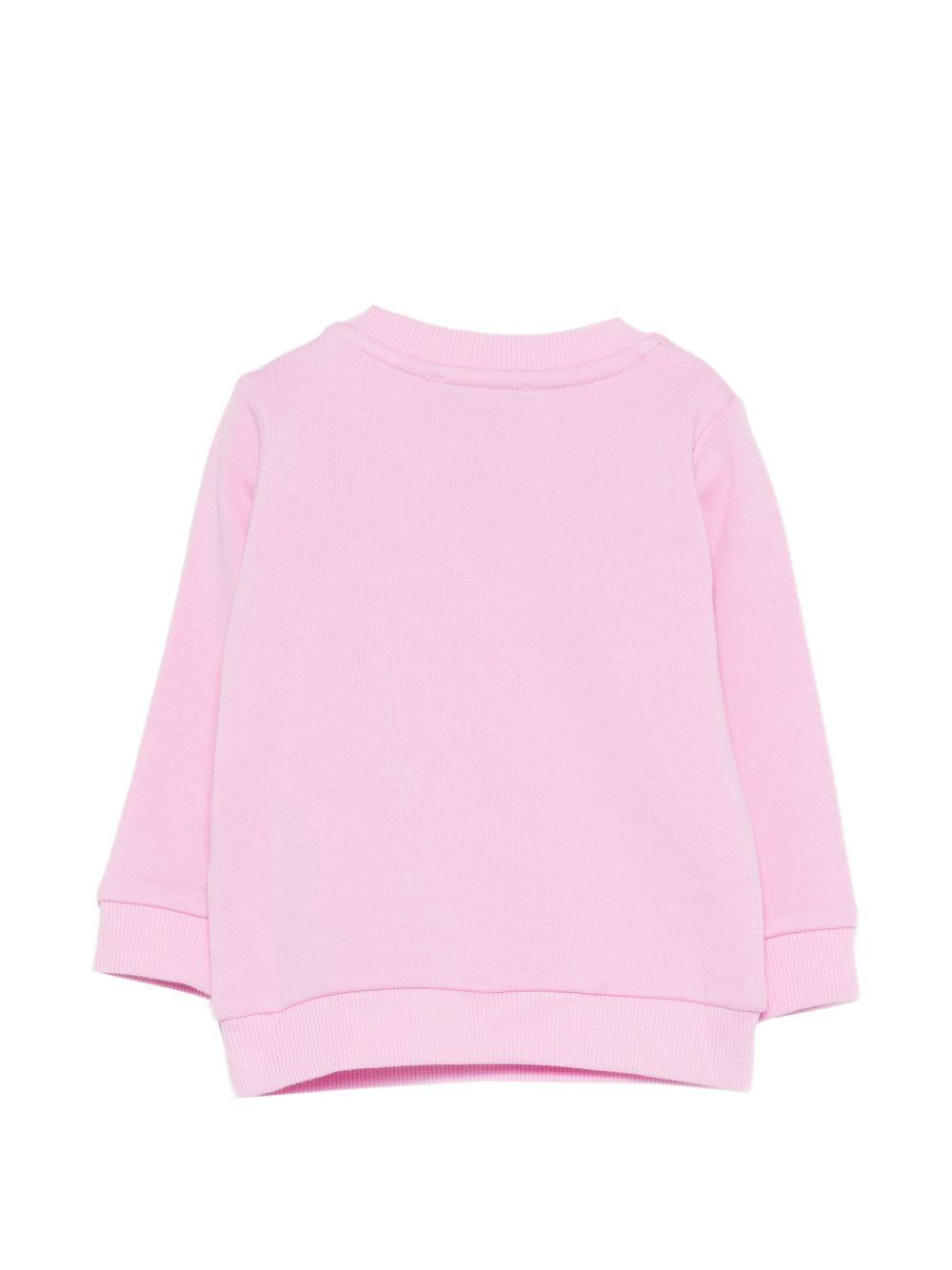 Felpa per neonata Moschino Kids rosa con stampa Teddy sul davanti MGF02KLCA52 51473 MOSCHINO KIDS 