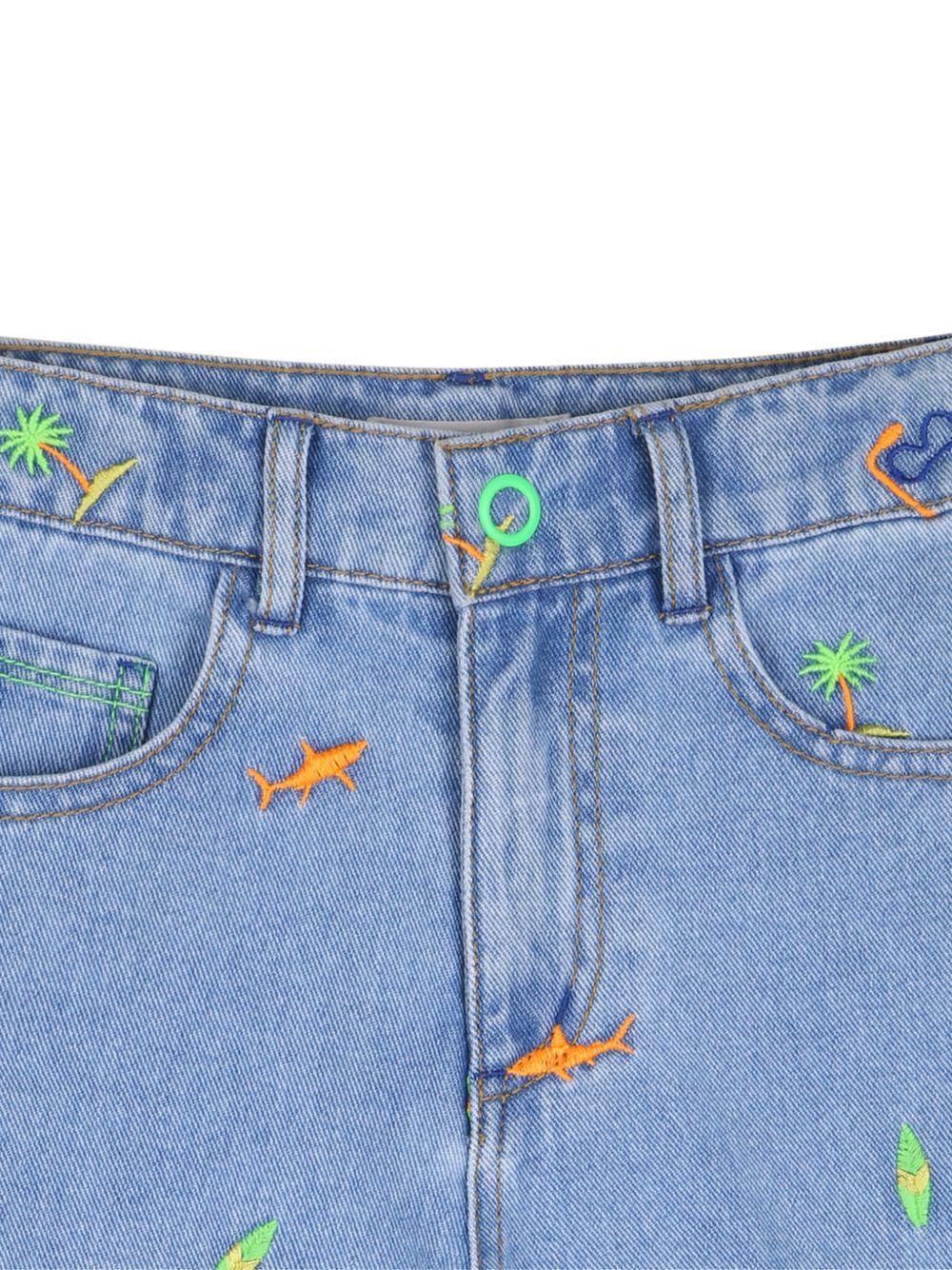 Shorts per bambino Billieblush blu con ricamo U21721 Z18 BILLIEBLUSH 