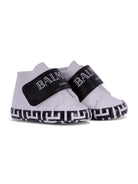 Scarpine primi passi per neonati Balmain Kids bianco e nere con cinturino con logo BY0546 Y0051 100NE BALMAIN KIDS 