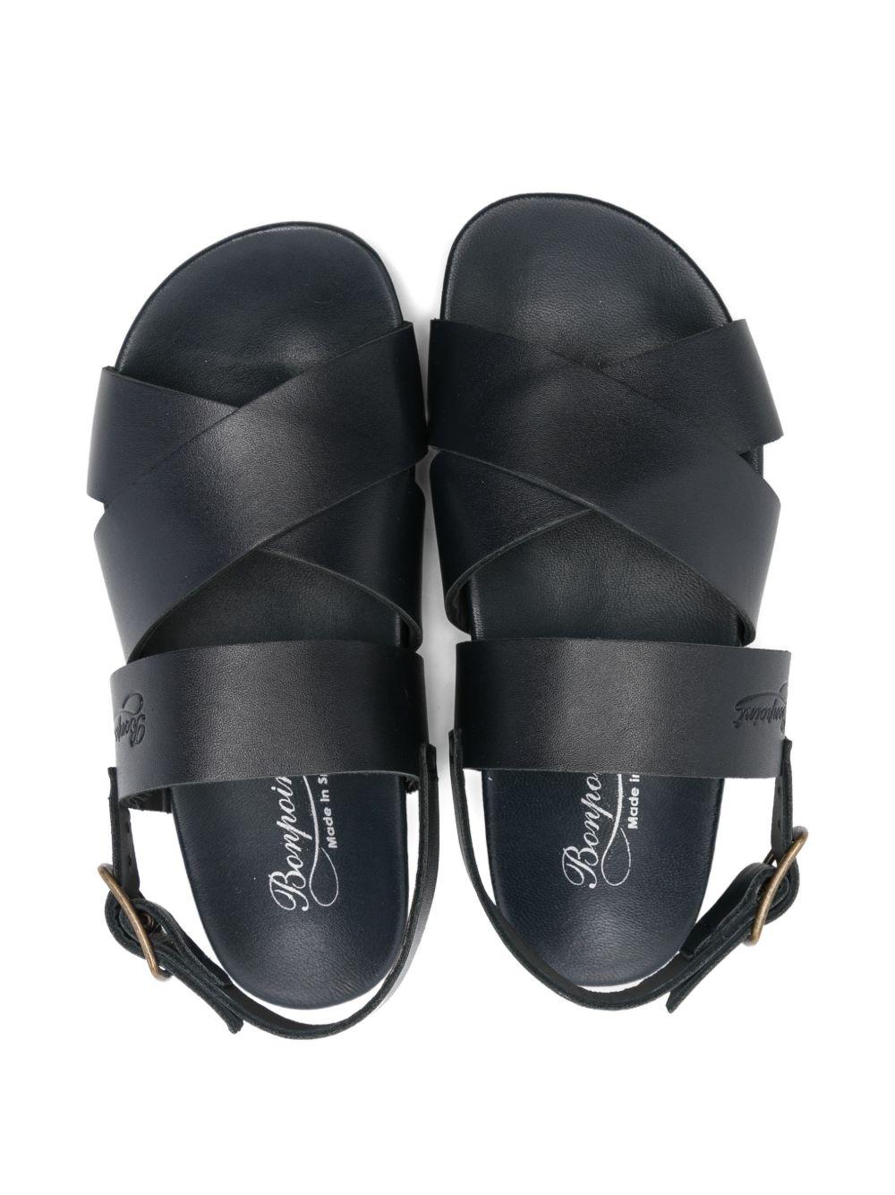 Sandali per bambino Bonpoint blu con logo ricamato S06BSOL00004 070 BONPOINT 