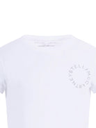 Maglietta per bambina Stella McCartney Kids bianca con logo circolare sul davanti TY8D22 Z0434 100 STELLA McCARTNEY KIDS 