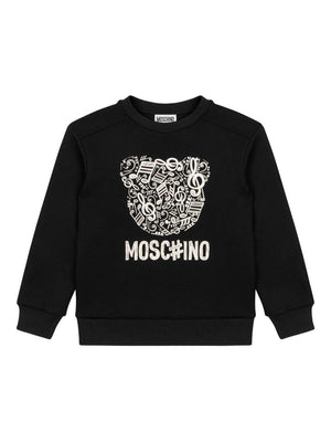 Moschino Kids black sweatshirt with bear print for boys