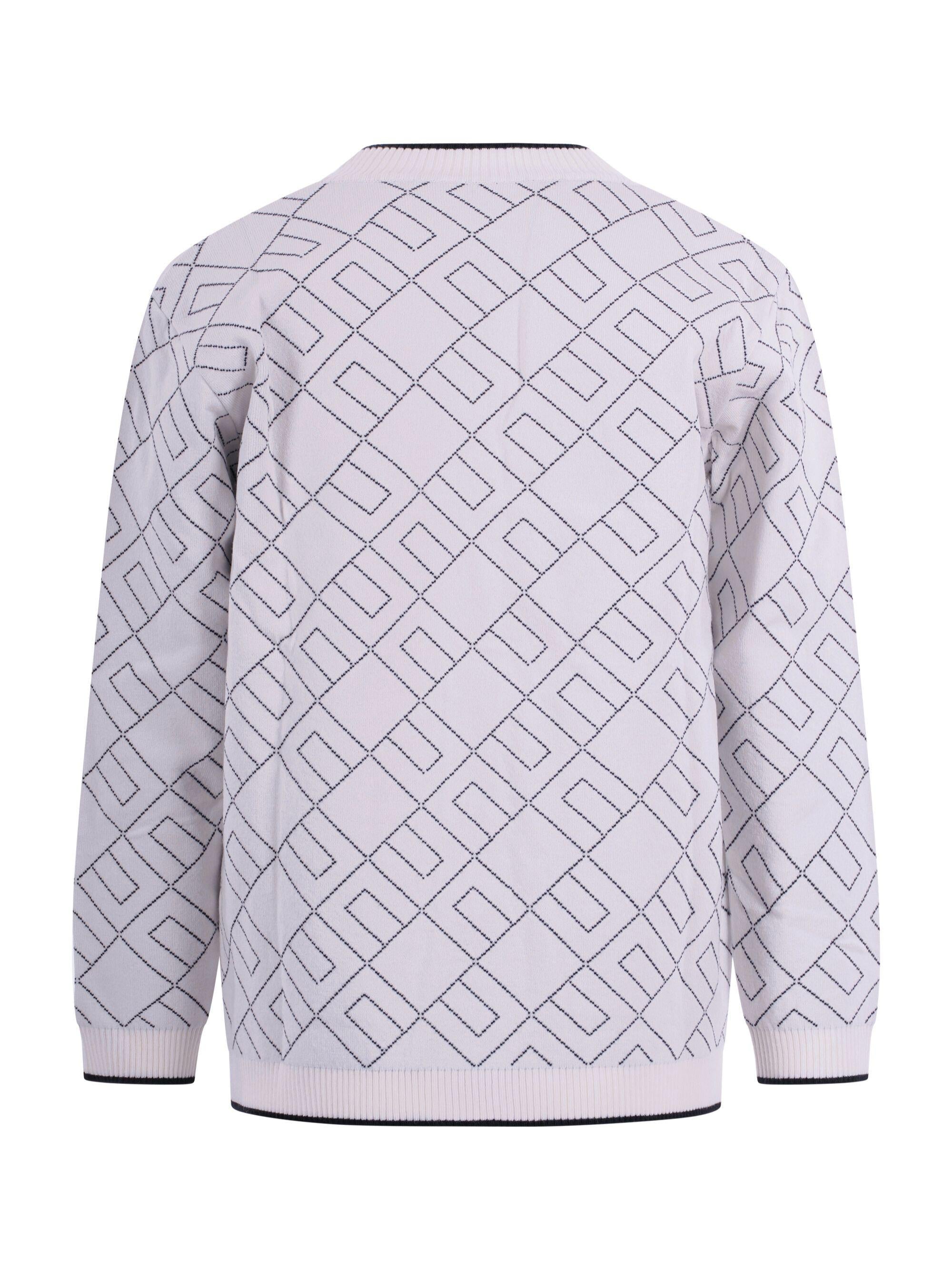 Cardigan per bambina Elisabetta Franchi La Mia Bambina bianco con motivo logo all-over EFMA182CFL229 D759 ElISABETTA FRANCHI 