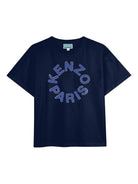 T-shirt per bambino Kenzo Kids blu con stampa logo K61699 84N KENZO KIDS 