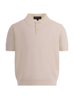 Emporio Armani Kids beige T-shirt with perforated texture for boys