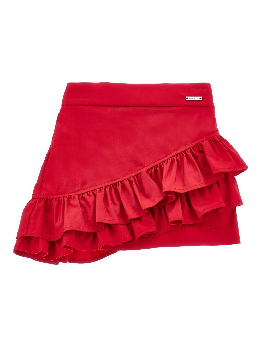 Gonna per bambina Monnalisa rossa con design con ruches 17G700 7301 0044 MONNALISA 