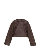 Giacca Chiodo per bambina Pinko Kids marrone con cintura KFGB015CPE021 6024 PINKO KIDS 