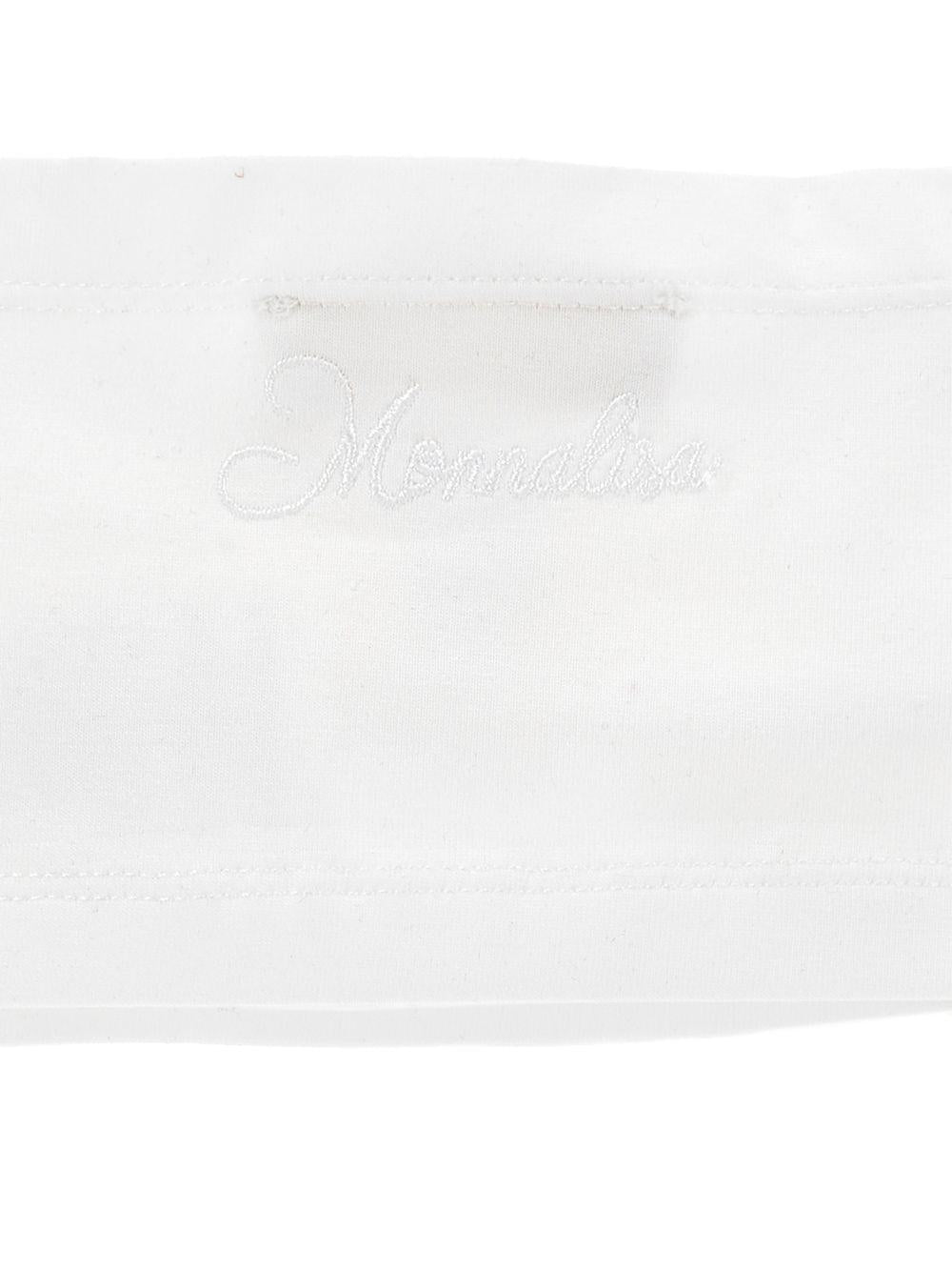 Top per bambina Monnalisa bianco con dettaglio fiocco ricamato 17G302 7043 0099 MONNALISA 