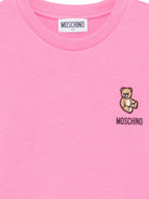 T-shirt per bambina Moschino Kids rosa con ricamo Teddy Bear HUM05TLAA02 50533 MOSCHINO KIDS 