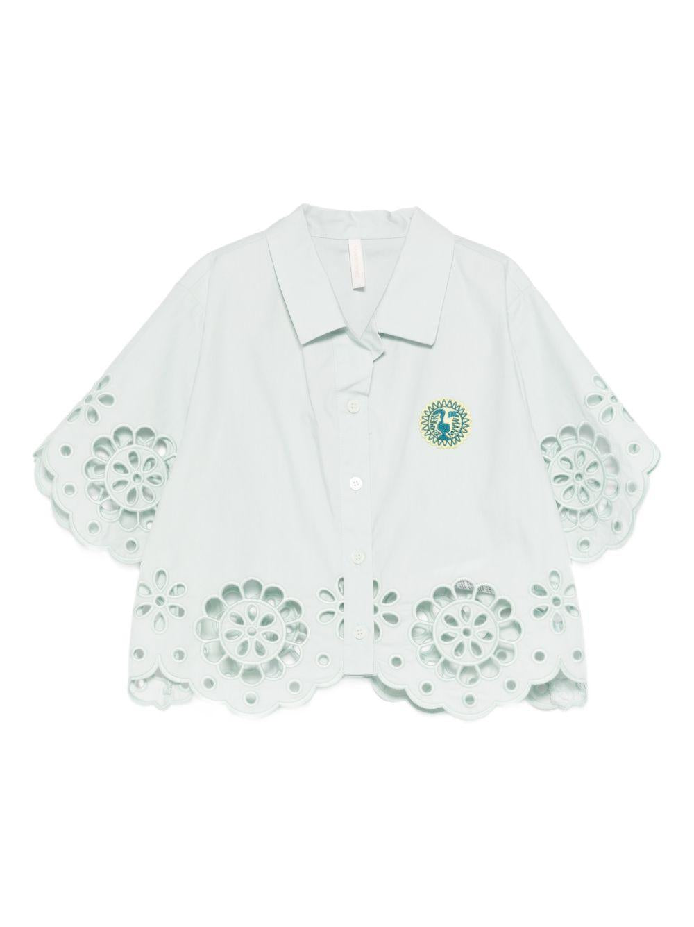 Camicia per bambina Zimmermann Kids verde con dettagli traforati 5844TR S261 ZIMMERMANN KIDS 