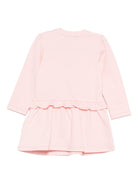 Abito per neonata Moschino Kids rosa con scollo rotondo MDV0D1LCA60 50209 MOSCHINO KIDS 