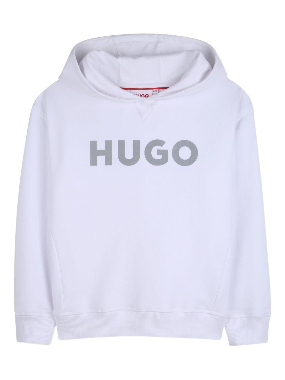 Felpa per bambino Hugo Kids bianca con logo sul davanti G01007 10P Hugo 